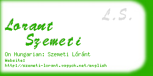 lorant szemeti business card